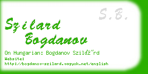 szilard bogdanov business card